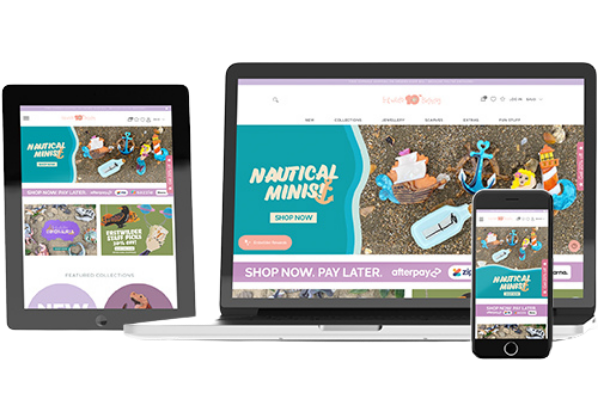 Erstwilder Shopify website displayed across desktop, tablet and mobile devices
